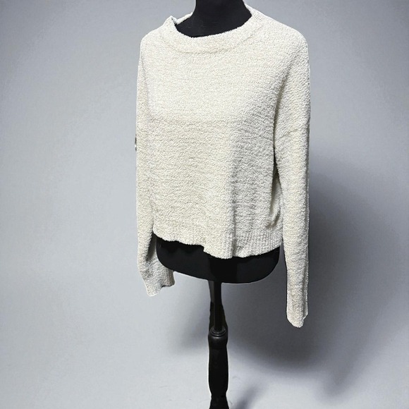 Double Zero Spicy Small Ivory Soft Plush Cropped Oversized Sweater Cozy Chunky - Picture 6 of 8